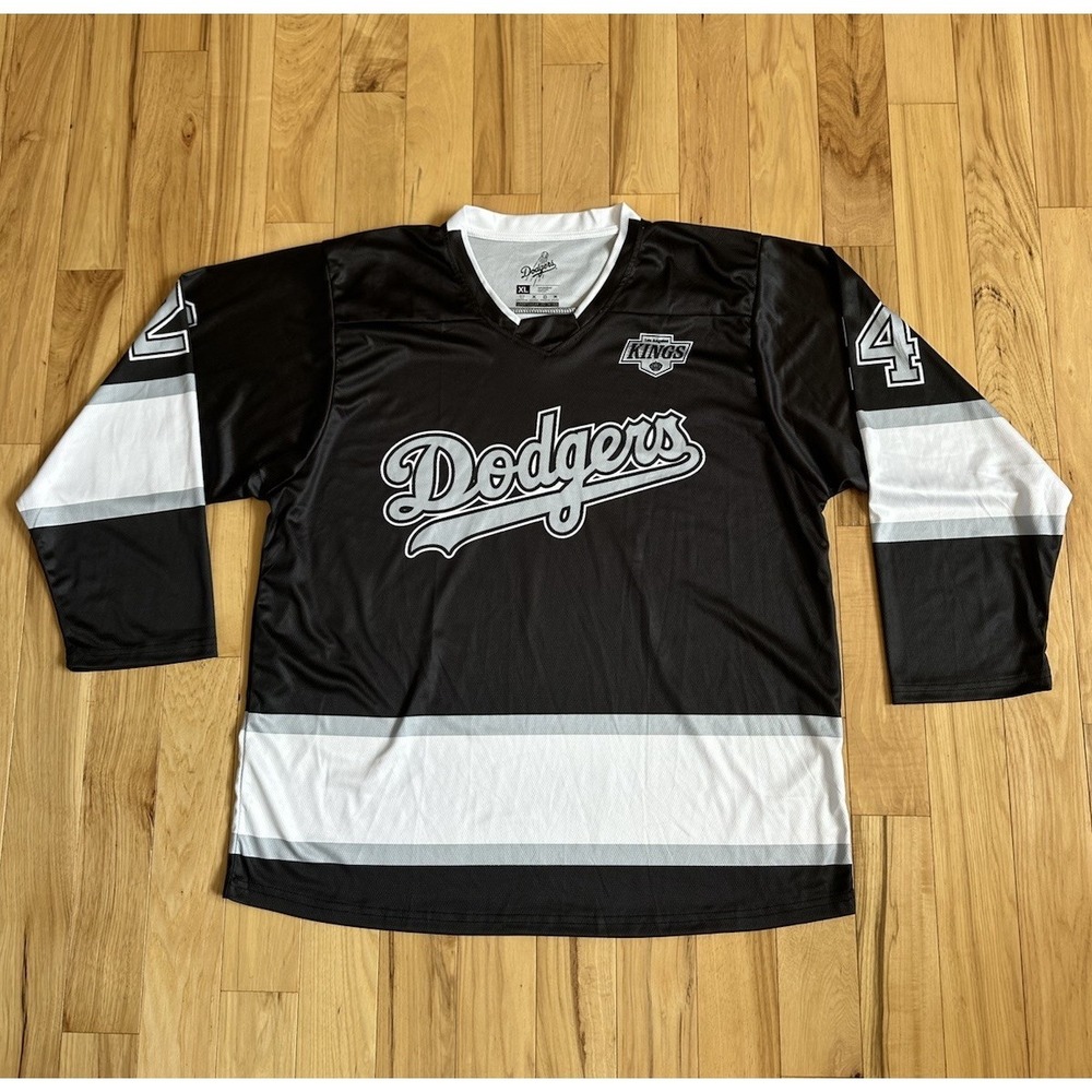 Los Angeles Dodgers x Kings Night 2024 Black SGA Promo Jersey Men's XL